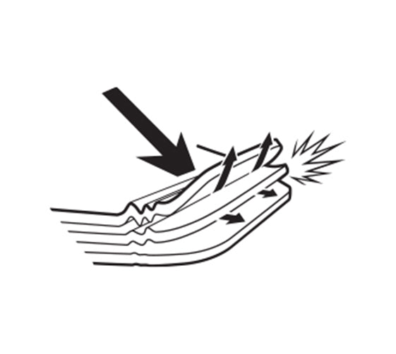 Step 2 of how a REV&#39;IT! SEESOFT protector acts under impact. Described under the heading The Shifting Layer Concept